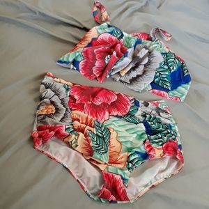 Floral flounce bikini (top & bottom)